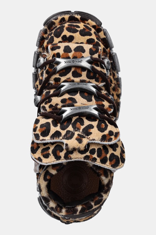 New Rock sneakersy zamszowe PELO LEOPARDO PONY brązowy M.106.C114