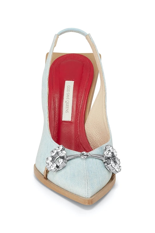 GOD SAVE QUEENS szpilki DREAM DENIM MULES niebieski GSQ.128.410.BK