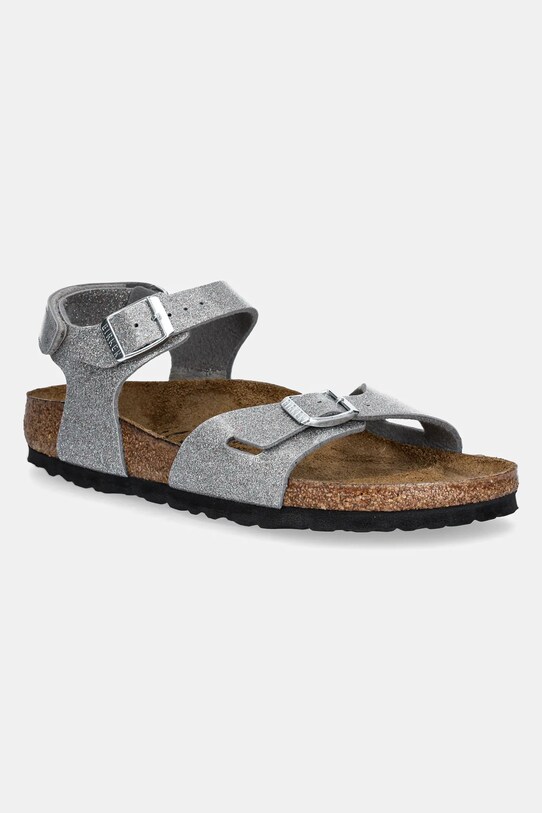 Birkenstock sandały dziecięce Rio AS Kids Planet friendly srebrny 1029477.36.39