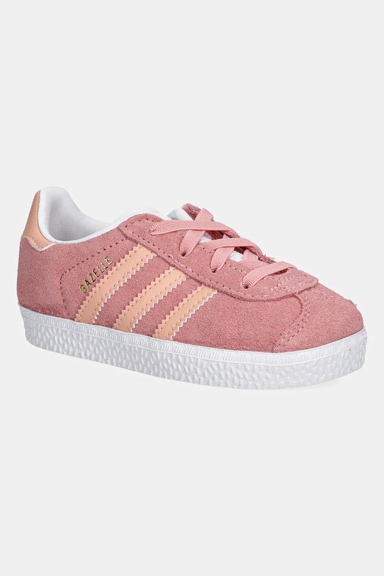 Детские замшевые кроссовки adidas Originals GAZELLE имитация натуральной кожи розовый JP5547