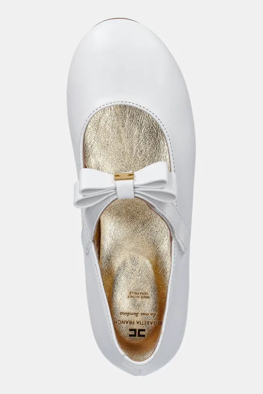 Detské kožené balerínky Elisabetta Franchi biela F1A3.E0203