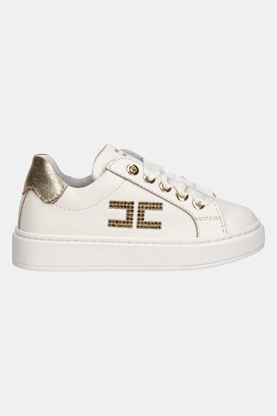 Elisabetta Franchi sneakersy skórzane dziecięce F1A9.E0222 beżowy SS25