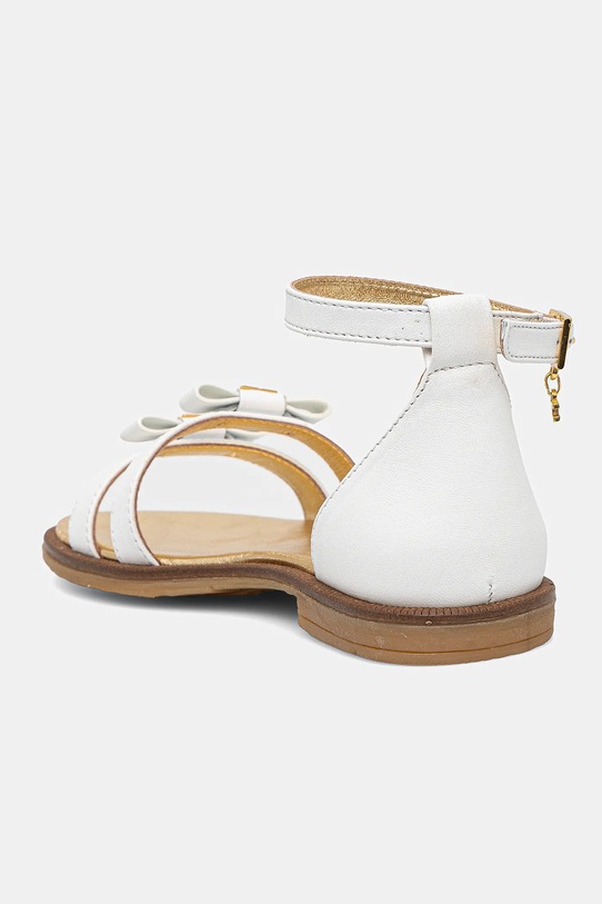 Fete Elisabetta Franchi sandale din piele pentru copii F4A2.E0289 alb