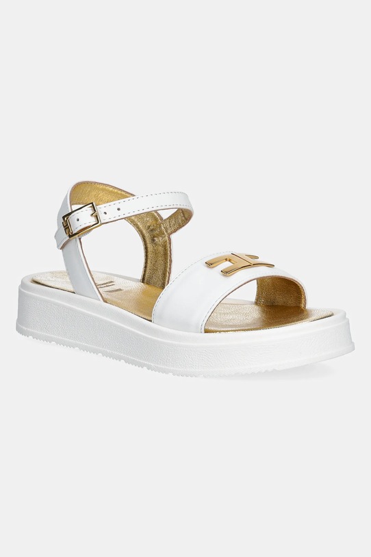 Elisabetta Franchi sandały skórzane dziecięce biały F4A2.E0295.30.34