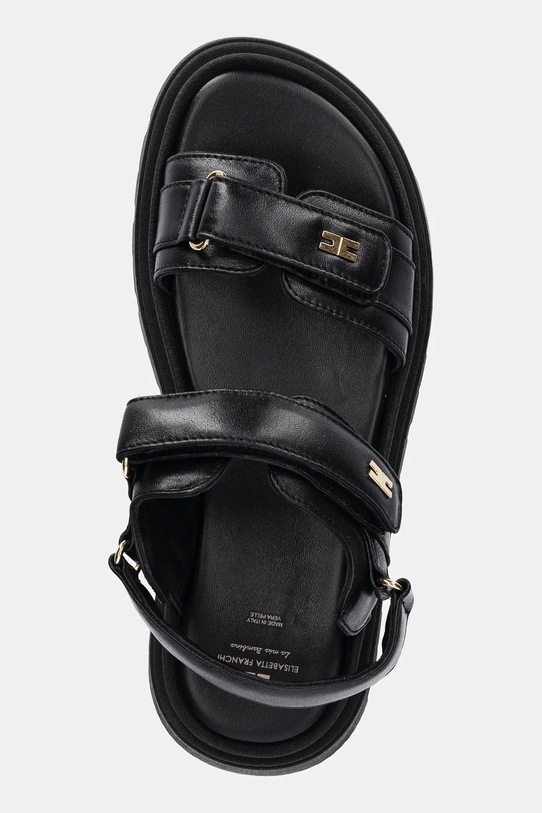 Δερμάτινα πέδιλα Elisabetta Franchi μαύρο F4A2.E0297