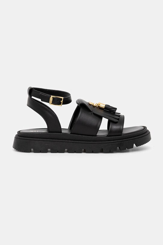 Παιδικά δερμάτινα σανδάλια Elisabetta Franchi F4A2.E0300 μαύρο SS25