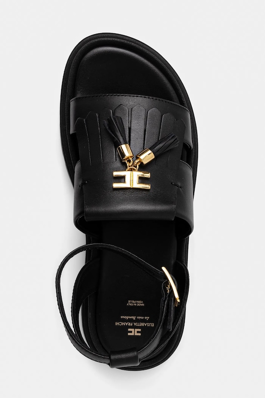 Дитячі шкіряні сандалі Elisabetta Franchi чорний F4A2.E0300