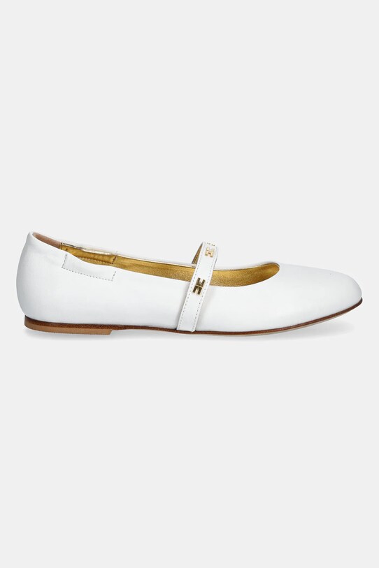 Dětské kožené baleríny Elisabetta Franchi F4A3.E0209.30.34 bílá SS25