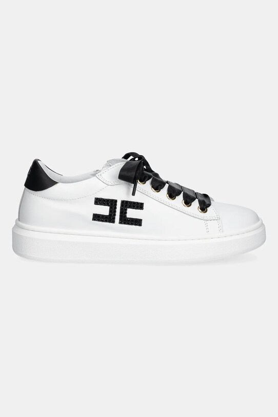 Elisabetta Franchi teniși din piele copii F4A9.E0236 alb SS25
