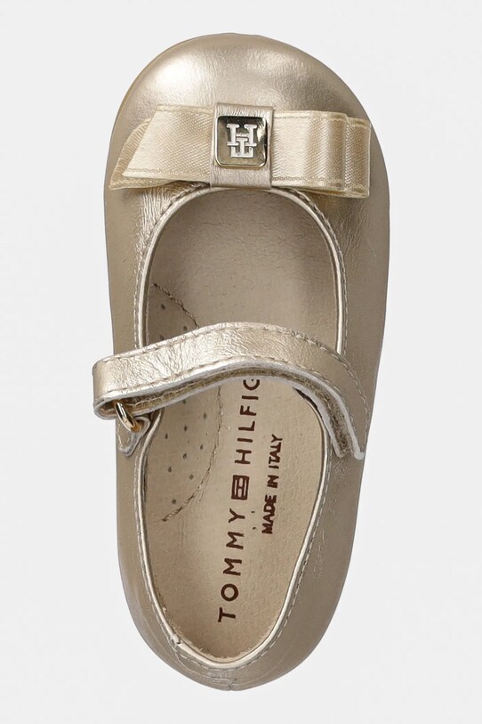 Tommy Hilfiger balerini din piele pentru copii aur T1A3.33927.19.23