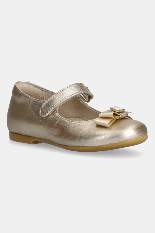 Tommy Hilfiger balerini din piele pentru copii aur T1A3.33927.24.29