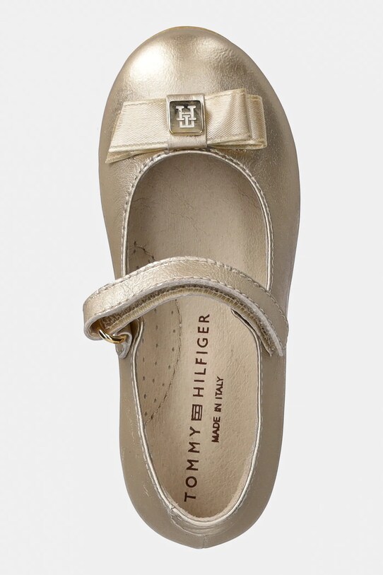 Tommy Hilfiger balerini din piele pentru copii aur T1A3.33927.24.29