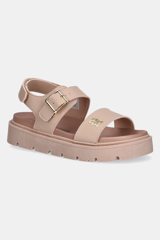 Dječje sandale Tommy Hilfiger imitacija zrnate kože bež T3A2.33785.30.34