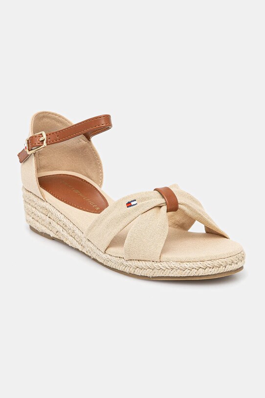 Tommy Hilfiger espadryle dziecięce imitacja skóry licowej beżowy T3A7.33801.35.40