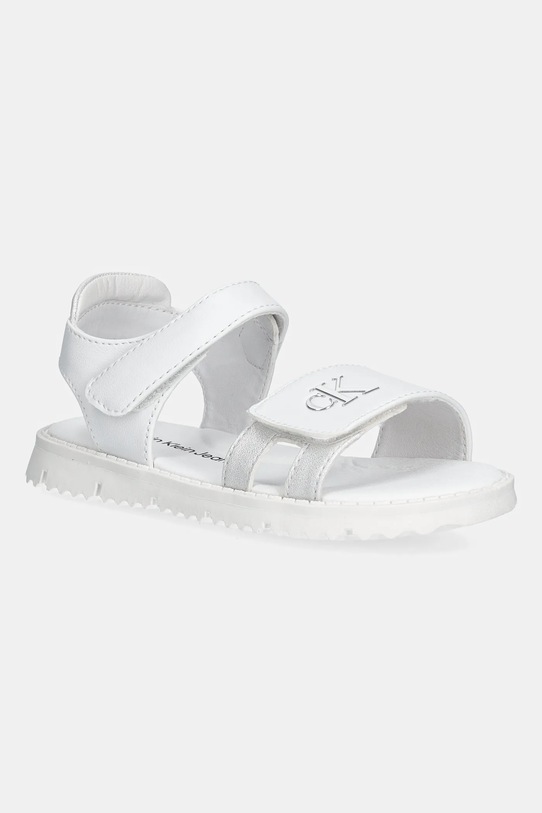Dětské sandály Calvin Klein Jeans imitace kůže bílá V1A2.82039.30.34