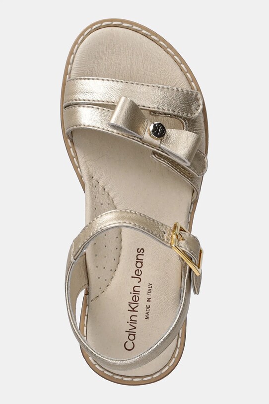 Calvin Klein Jeans sandały skórzane dziecięce złoty V1A2.83050.24.29