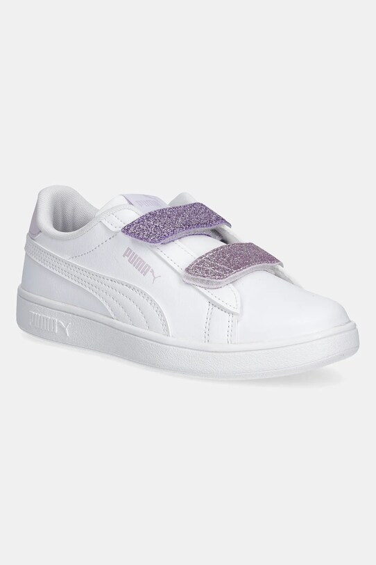 Sneakers boty Puma Smash 3.0 L Glitter Velcro V textilní bílá 395609
