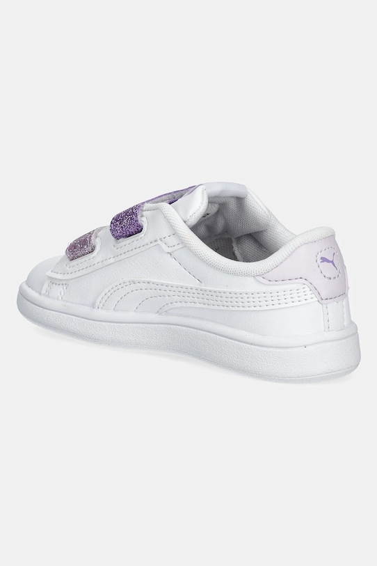 Дівчинка Дитячі кросівки Puma Smash 3.0 L Glitter Velcro V 395610 білий