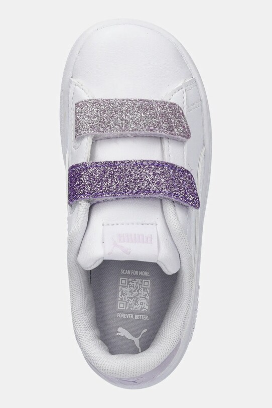 Puma sneakers pentru copii Smash 3.0 L Glitter Velcro V alb 395610