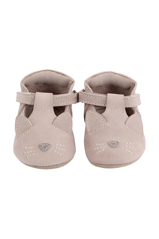 Fete Donsje incaltaminte din piele pentru bebelusi Spark Classic Shoes Cat 1002005 roz