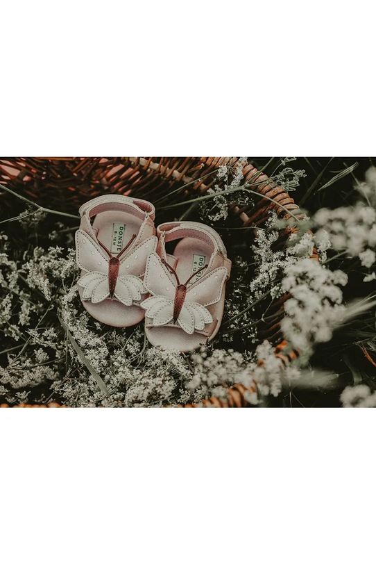 Дитячі шкіряні сандалі Donsje Tuti Sky Sandals Butterfly рожевий 1036601