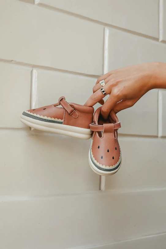 Detské kožené poltopánky Donsje Joeka Shoes Watermelon Darčekový box ružová 1501906