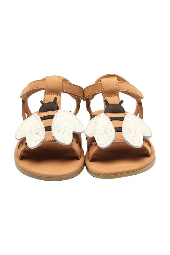 DÍVKA Dětské kožené sandály Donsje Iles Sky Sandals Bee 2004008.29.33 hnědá