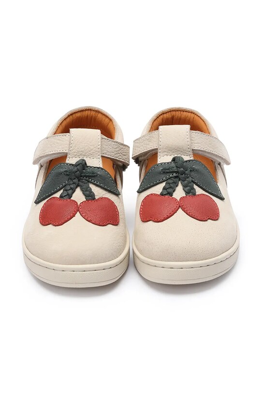Dievča Detské kožené poltopánky Donsje Lowy Shoes Cherry 2029102 béžová