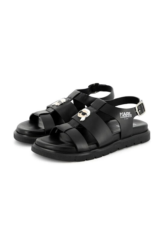 Karl Lagerfeld sandale din piele pentru copii negru Z30372.30.35