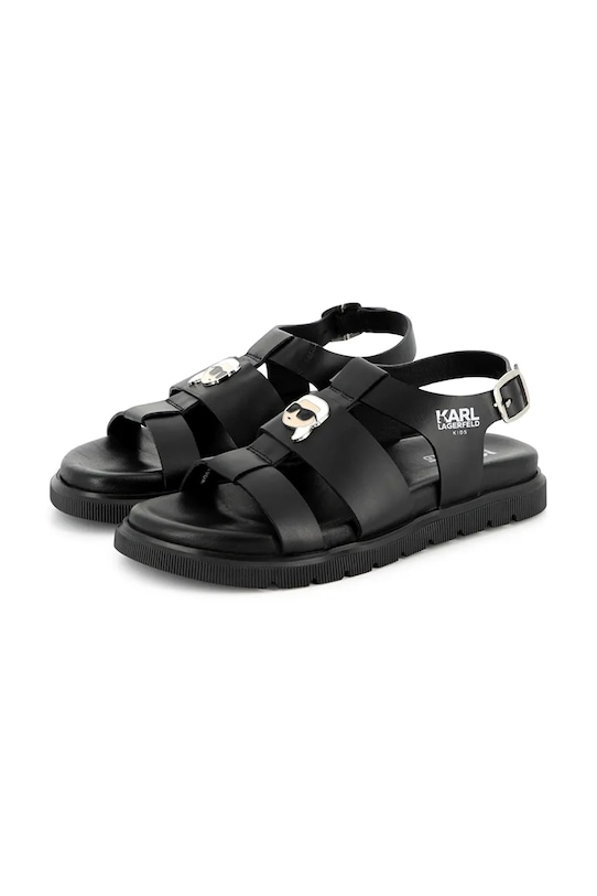 Karl Lagerfeld gyerekszandál bőrből fekete Z30372.30.35