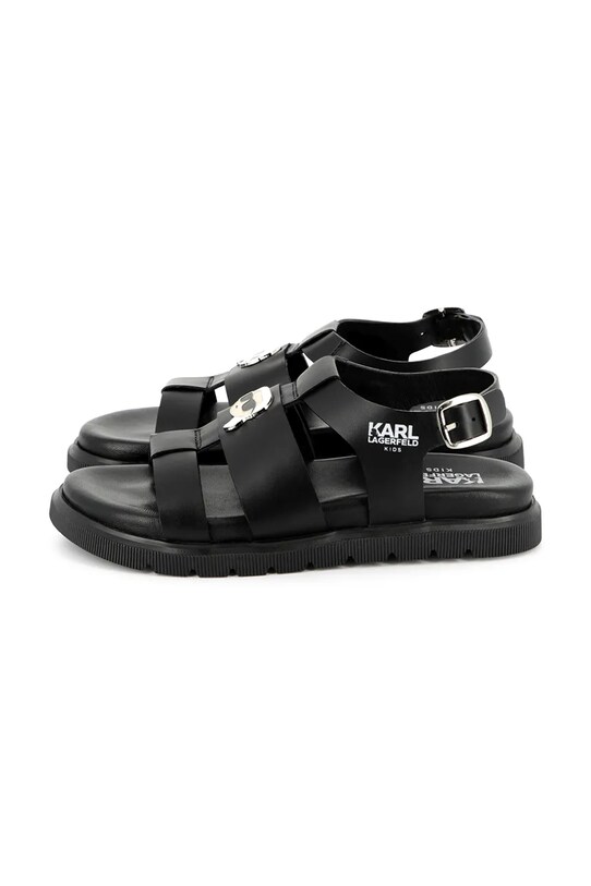 Karl Lagerfeld sandale din piele pentru copii Z30372.30.35 negru SS25