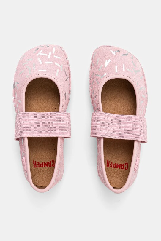 Детские кожаные балетки Camper Right Kids розовый 80025.25.27