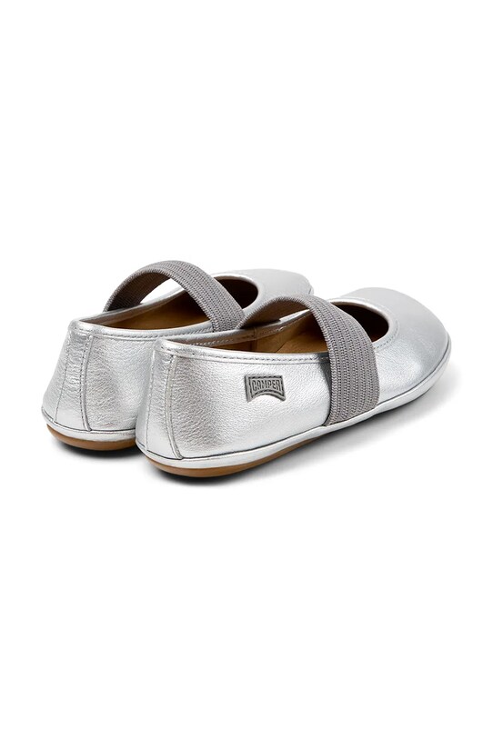 Девочка Детские кожаные балетки Camper Right Kids 80025.25.27 серебрянный