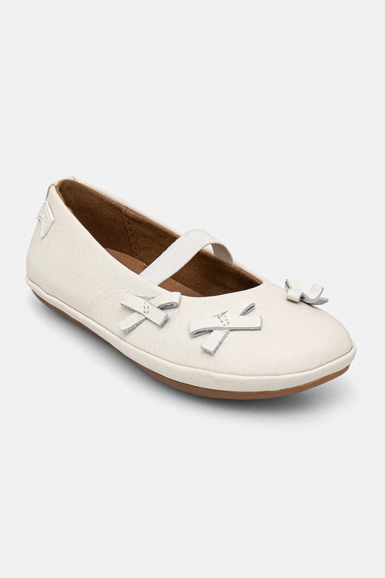 Camper balerini din piele pentru copii Right TWS Kids alb K800626.25.27