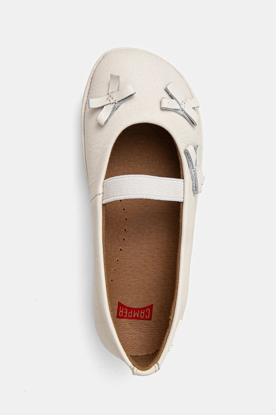 Camper balerini din piele pentru copii Right TWS Kids alb K800626.25.27