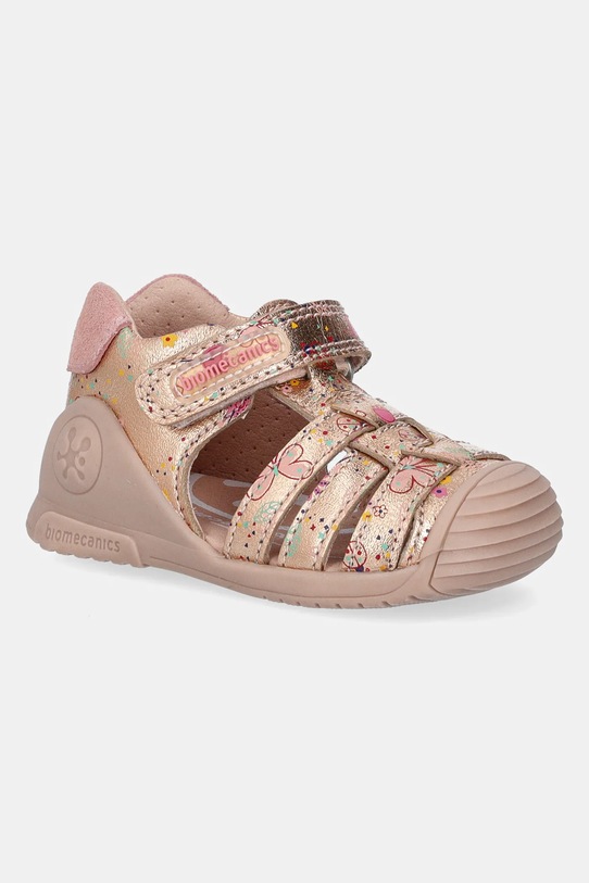 Детски сандали от кожа Biomecanics розов 252103