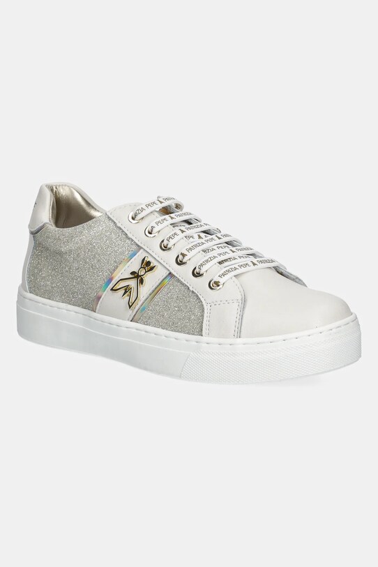 Patrizia Pepe scarpe da ginnastica per bambini finta pelle fiore beige PPJ301
