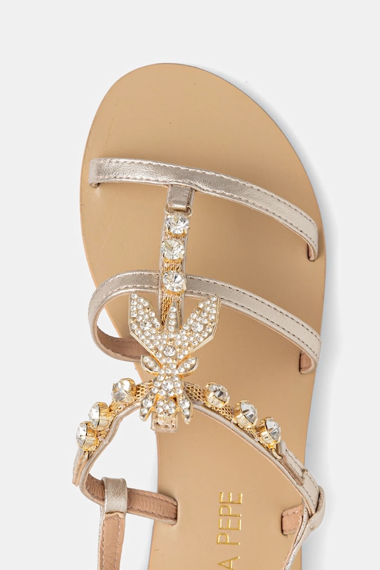 Kožne sandale Patrizia Pepe Girl zlatna PPJ329