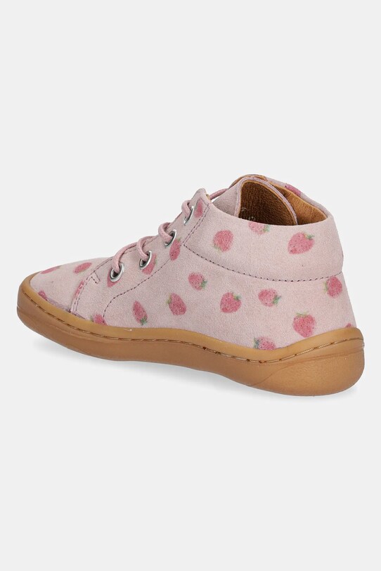 Fete Froddo pantofi din piele intoarsa pentru copii BAREFOOT FIRST STEP LACES G2130325.G.25.27 roz