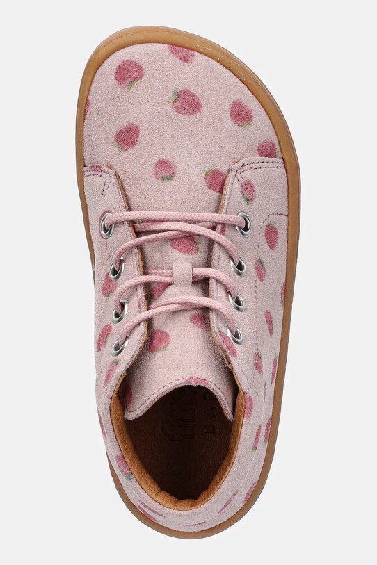 Froddo pantofi din piele intoarsa pentru copii BAREFOOT FIRST STEP LACES roz G2130325.G.25.27