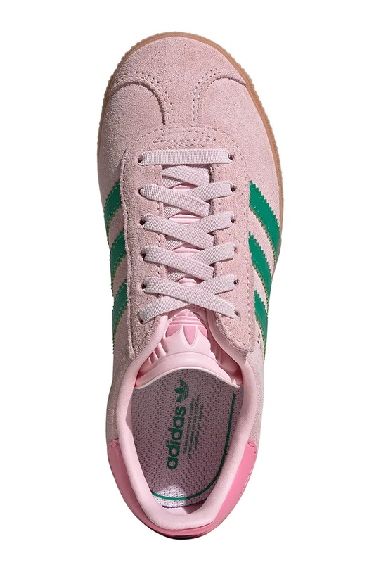 Detské semišové tenisky adidas Originals GAZELLE JQ7837 ružová