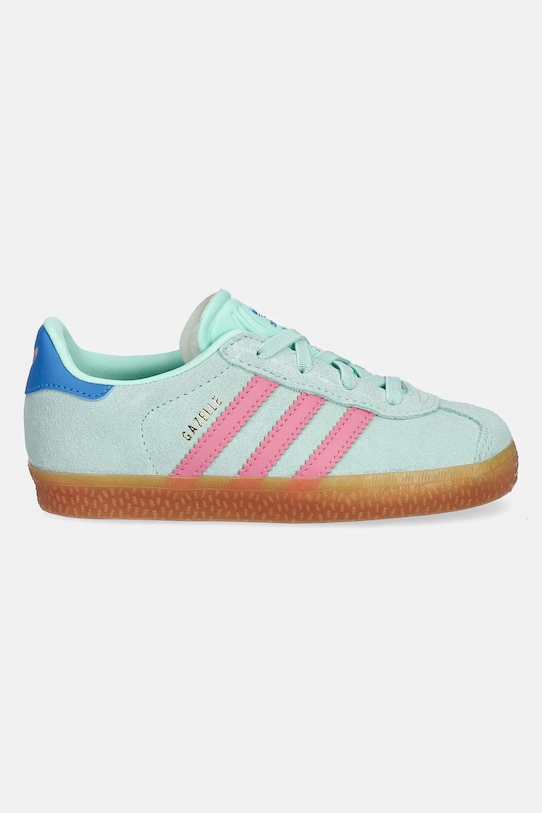 adidas Originals sneakers de piele întoarsă pentru copii GAZELLE JP7135 turcoaz SS25