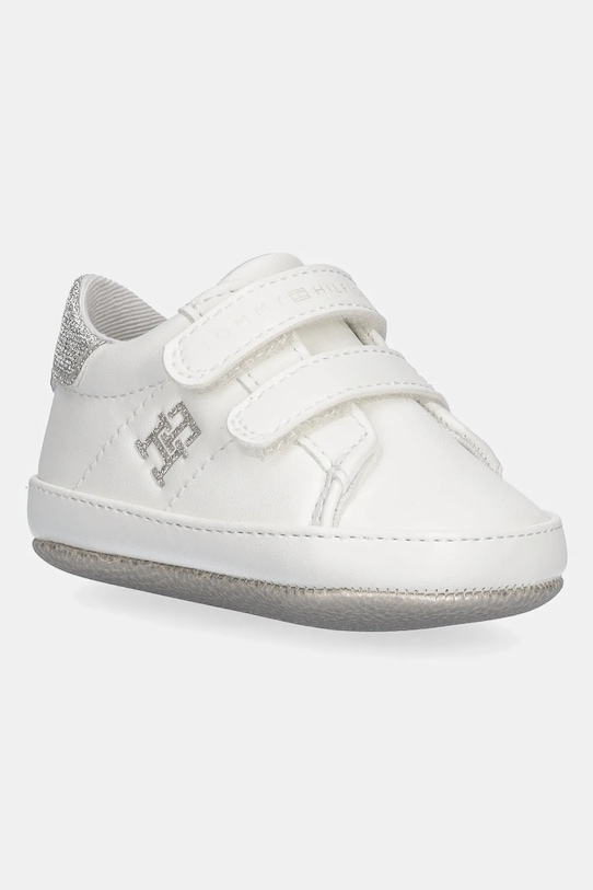Tommy Hilfiger pantofi pentru bebelusi imitatie de piele alb T0A9.33722