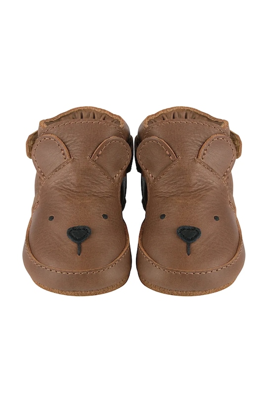 Băieți Donsje incaltaminte din piele pentru bebelusi Morris Sneakers Bear 1036301 maro