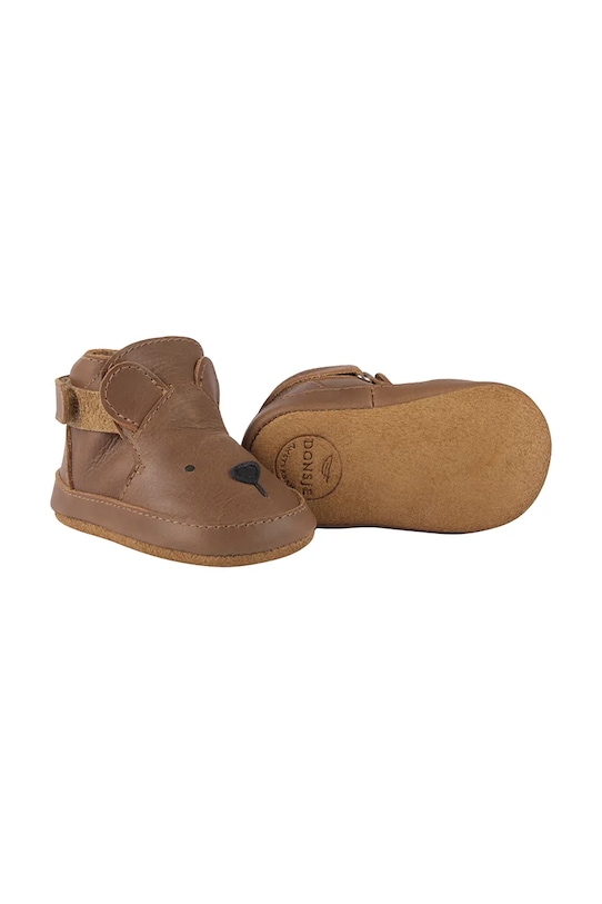 Donsje incaltaminte din piele pentru bebelusi Morris Sneakers Bear 1036301 maro