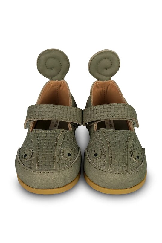 Девочка Детские кожаные балетки Donsje Langu Shoes Chameleon 1502001 зелёный