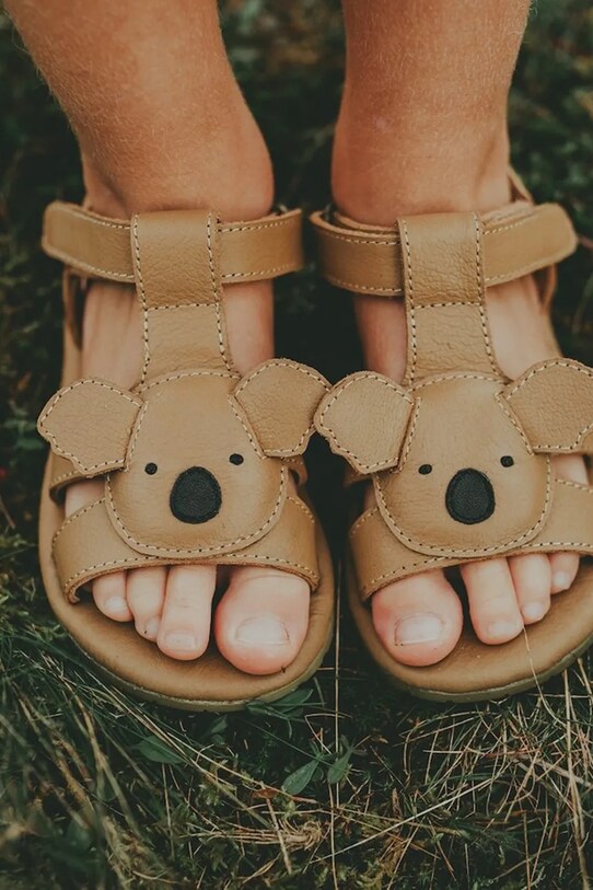 Παιδικά δερμάτινα σανδάλια Donsje Mhalo Sandals Koala Συσκευασία Δώρου καφέ 1502303