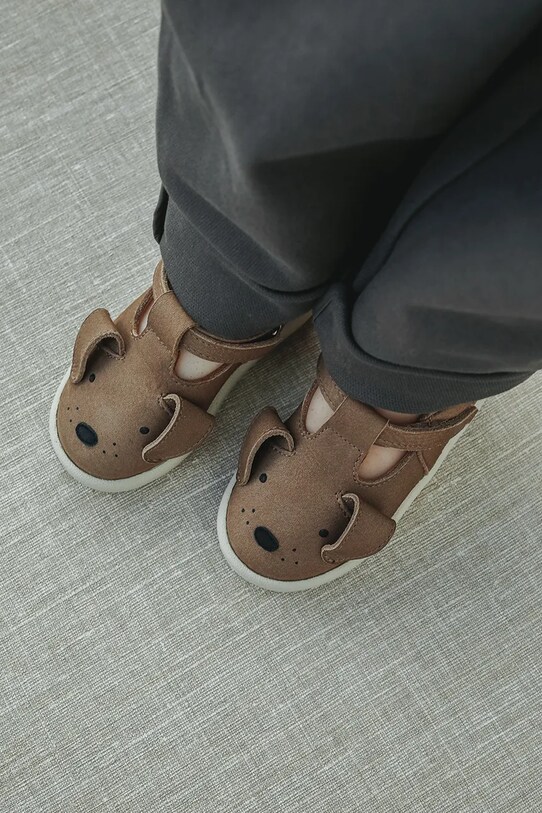 Donsje półbuty nubukowe dziecięce Zazo Classic Shoes Dog nubuk brązowy 1503504