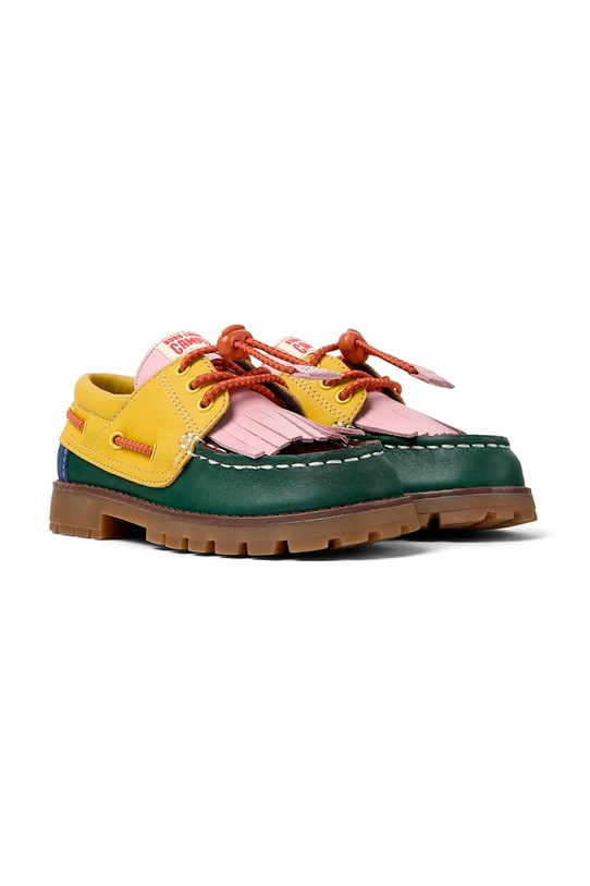 Camper mokasyny skórzane dziecięce by Bobo Choses K800642 żółty AW25