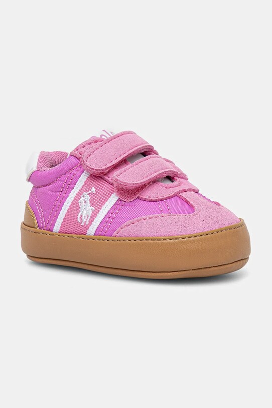 Черевики для немовля Polo Ralph Lauren HERITAGE COURT III T-TOE EZ LAYETTE лицьова шкіра рожевий RL02362668